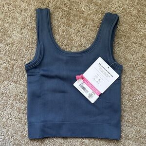 Athleta Ribbed Crop Tank in Blue